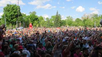 Hundreds of Londoners welcome the 2016 Memorial Cup Champ London Knights in Victoria Park, May 30, 2016. Photo by Miranda Chant, Blackburn News.