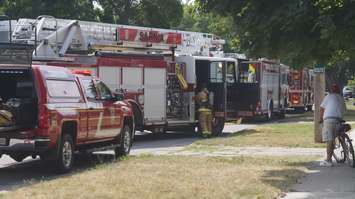 Sarnia firefighters respond to house fire in the area of Russell St. and Cameron St. August 9, 2016 BlackburnNews.com photo by Josh Boyce