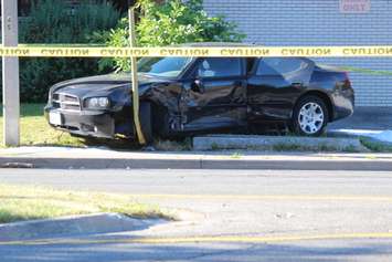 Emergency crews respond to a crash at the intersection of Giles Blvd. E and Howard Ave., June 24, 2016. (Photo by Jason Viau)