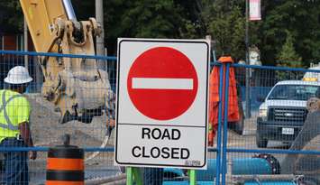 A road closed for road repairs. (File photo by Adelle Loiselle.)