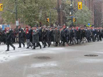 The Remembrance Day ceremony  in Victoria Park, November 11, 2019. (Photo by Miranda Chant, Blackburn News)