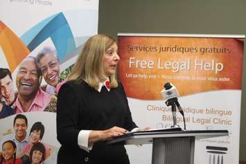Joyce Zuk at the launch of Community Mediation Windsor-Essex, October 29, 2019. (Photo by Maureen Revait) 