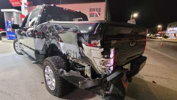 Damage to a Saugeen Shores police cruiser. September 1, 2022. Submitted photo.