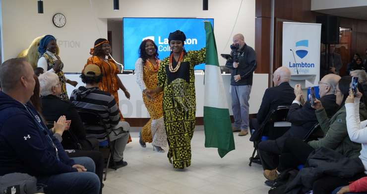 Lambton College students showcase cultural fashion. November 2, 2023. (Photo by Natalia Vega)