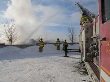 London firefighters battle a fire at Hully Gully on Wharncliffe Rd., December 28, 2017. (Photo by Miranda Chant, Blackburn News)