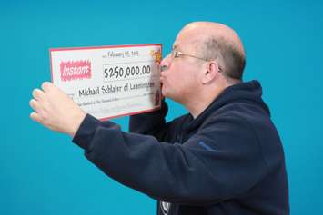 Michael Schlater of Leamington has won $250,000 by playing OLG's Instant Cadillac Riches. (Photo courtesy OLG)