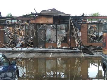 The aftermath of a fire that tore through businesses at 1700 Hyde Park Rd. in London on June 30, 2016. Photo taken July 1, 2016. (Photo courtesy of Avery Kloss)