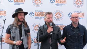 The Road Hammers joke with media backstage at the CCMA Awards in London, September 11, 2016. (Photo by Miranda Chant, Blackburn New)