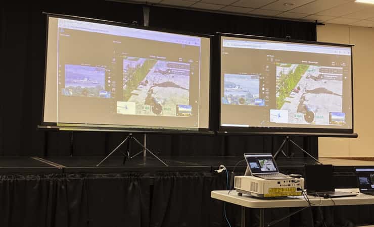 Drone footage from the emergency simulation in Point Edward. June 4, 2027. (Photo by Natalia Vega)