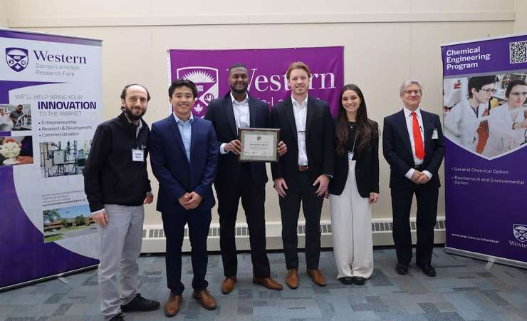 Capstone Design Project Competition - Waste Valourization and Carbon Dioxide Utilization second place winners. April 5, 2024. (Photo courtesy of the Western Sarnia-Lambton Research Park)