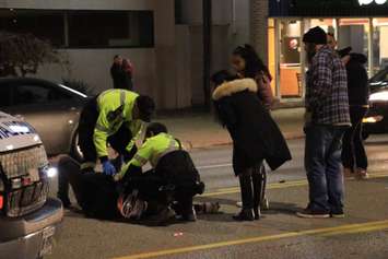 Police responded to a crash involving a motorcycle in the area of Tecumseh Rd. E and Arthur Rd., November 17, 2017. (Photo courtesy of Allan Johnson)