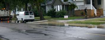 Water main break on Wellington St. Aug. 3, 2017 (Photo By Josh Boyce)