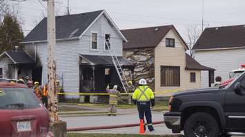 House fire in Petrolia April 6, 2016. (BlackburnNews.com photo by Briana Carnegie.)