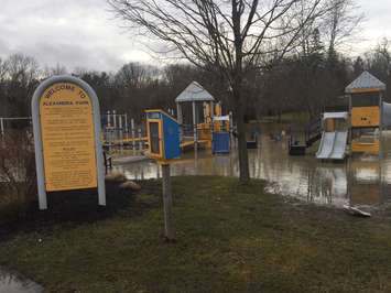 Flooding at Alexandra Park in Strathroy. February 21, 2018 (Photo by Melanie Irwin)