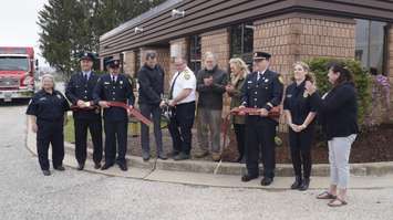 'Ribbon-cutting' ceremony at J. H. Fairbank Fire Training Centre. May 4, 2022. (Photo by Natalia Vega)