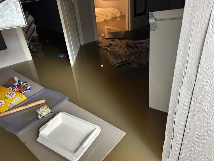 Flooding in Cedarview Subdivision in Lambton Shores. Photo submitted by Anita Cramp. 