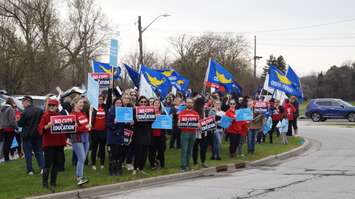 An education rally in Sarnia-Lambton. (Photo by Colin Gowdy, BlackburnNews)