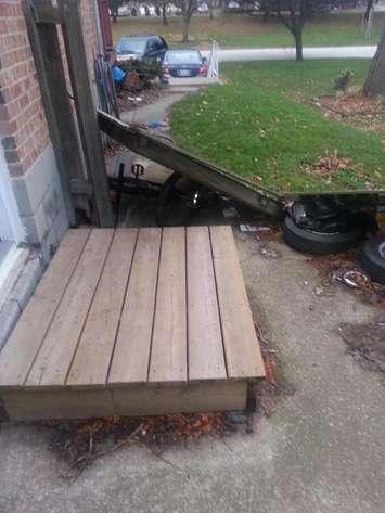 Wind damage seen in Chatham-Kent. (Photo submitted by Trish Duffield via Twitter)