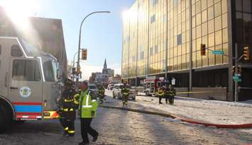 A fire at a high rise in downtown Windsor has sent three people to hospital with smoke inhalation. Nov 12, 2019. (Photo by Paul Pedro)