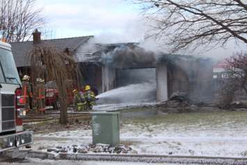 Fire at a house on Erie Street South in Merlin on January 8, 2020. (Photo by Allanah Wills)
