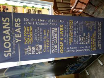 Slogans used over the years for the Longest Day of Golf in Walkerton. (Photo by Steve Sabourin)