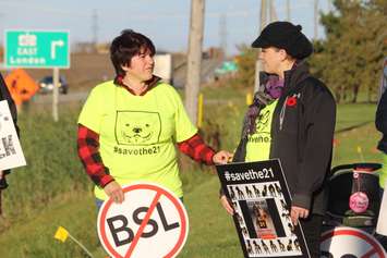 Protesters outside the Chatham-Kent Provincial Offences Courhouse, November 3, 2016 (Photo by Jake Kislinsky)