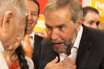 Federal NDP Leader Tom Mulcair stops in Windsor on July 22, 2015. (Photo by Ricardo Veneza)