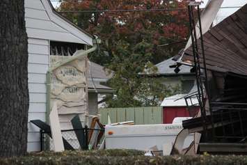 Damage to the house next to a house explosion on Francois Rd. in Windsor, October 21, 2015.  (Photo by Adelle Loiselle)
