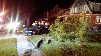 Crews assess a crash on Victoria Ave. Windsor (Photo courtesy of Joe McParland)