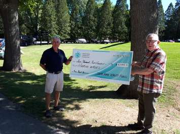 Tom Profit, South Huron Vitality Fund and John Miller, the Artistic Director of the Huron Waves Music Festival. (Submitted photo)