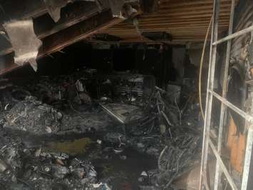 The aftermath of a fire at Lang's Off-Road in Dorchester, October 22, 2020. (Photo courtesy of Lang's Off-Road via Facebook)