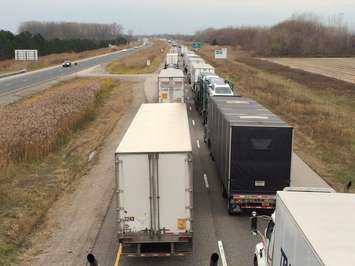 Significant backups at the Blue Water Bridge November 11, 2014.
(BlackburnNews.com File photo by Sue Storr)