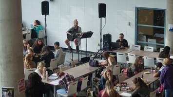 Student Brooke Noble kicked off the event with live acoustics to 