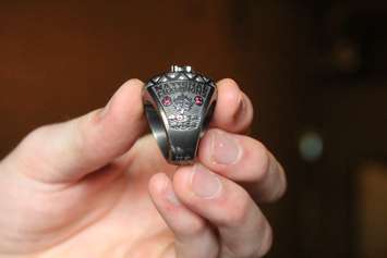 The Windsor Express NLB of Canada championship ring for the 2014/2015 season. (Photo by Ricardo Veneza)