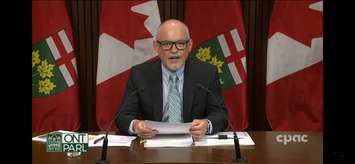 Ontario Chief Medical Officer of Health Dr. Kieran Moore at Queens Park, Toronto. File photo from CPAC/YouTube.