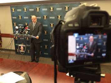 Lead investigator Sgt. Mark Denonville thanks the public for their help in the murder investigation of Cassandra Kaake. (Photo by Jason Viau)