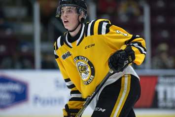 Sting defenceman Ryan Mast. (Photo courtesy of the Sarnia Sting Hockey Club.)