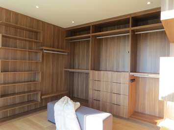 The master bedroom walk-in closet at the Dream Lottery home at 2074 Ironwood Rd. (Photo by Miranda Chant, Blackburn News)