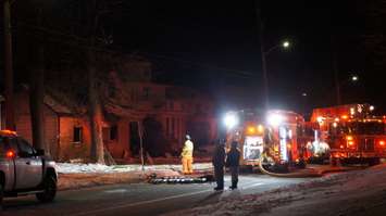 Fire crews respond to a house fire on Christina St. in Sarnia, January 2, 2017. (Photo courtesy of Currie Emergency Photography)