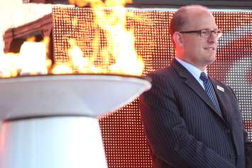 Windsor mayor Drew Dilkens attends the Pan Am torch ceremony at city hall, June 16, 2015. (Photo by Jason Viau)