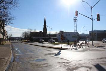 Chatham-Kent police block off Wellington St. in downtown Chatham on February 3, 2016. (Photo by Ricardo Veneza)