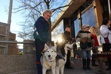 Dean Cresswell who found Justice, outside the court house December 24, 2015. (Photo by Maureen Revait)  