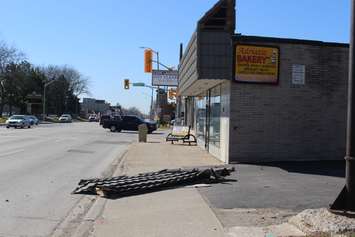 A portion of the roof of Adriatic Bakery on Tecumseh Rd. E in Windsor, March 8, 2017. (Photo by Maureen Revait) 