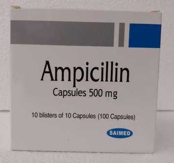 Ampicillin. Image provided by Health Canada.