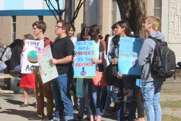 Students at Vincent Massey Secondary School participate in the global climate strike, September 27, 2019. (Photo by Maureen Revait)