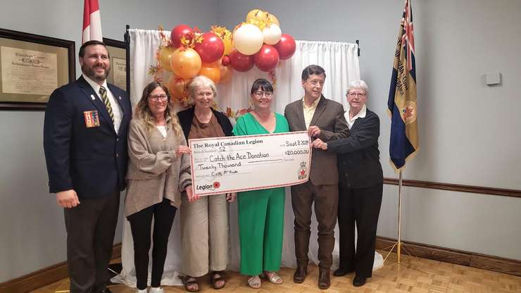 Sarnia Legion cheque presentation to Community Living Sarnia-Lambton, Sept 8, 2025. Blackburn Media photo by Stephanie Chaves. 