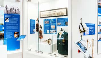 Musical instrument display in the Lambton Gallery at Lambton Heritage Museum. Submitted photo.