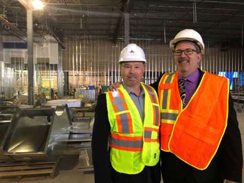 Mayor Darrin Canniff and Tony Santo, President and CEO of Gateway Casinos on February 5, 2019. (Photo by Allanah Wills) 