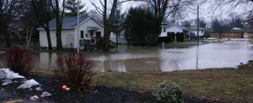 Siskind Court in Chatham has been closed due to flooding. February 7, 2019. (Photo by Greg Higgins)