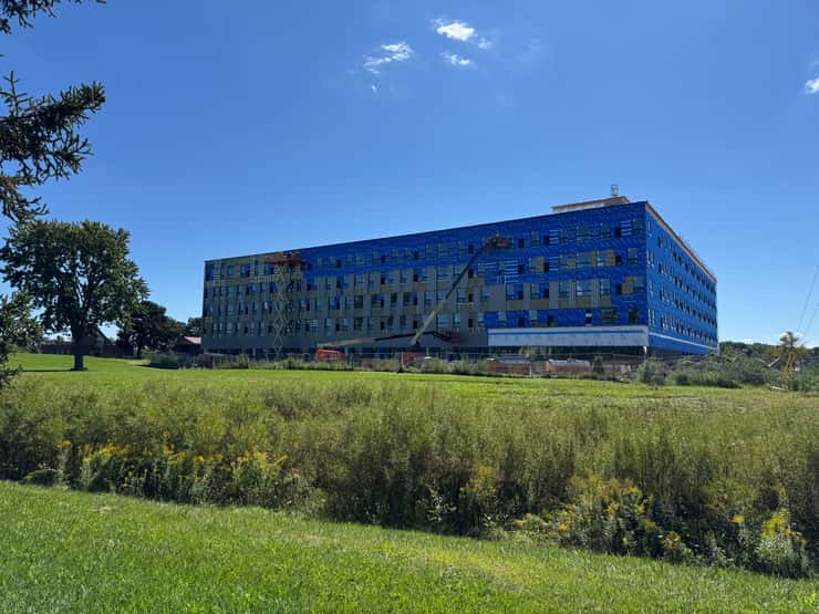 Construction from the rear of the new Lambton College residence. September 11, 2026 Blackburn Media photo by Melanie Irwin.